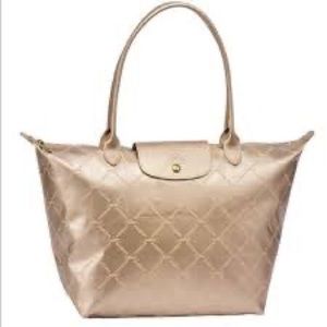Longchamp Le Pliage Gold Metallic Tote